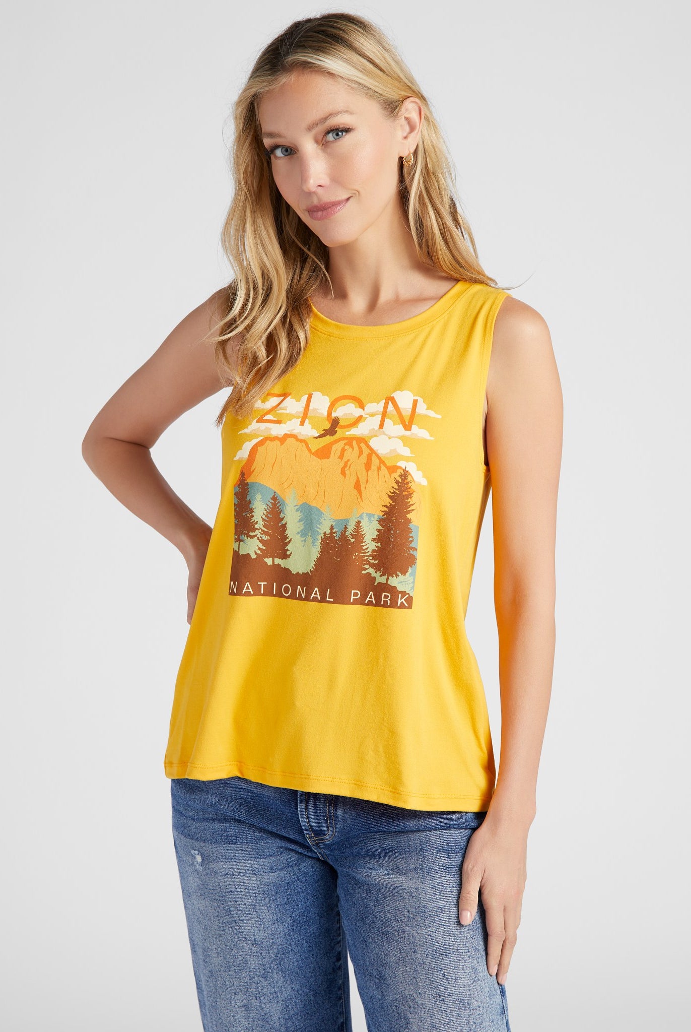 Mustard $|& Herizon Zion National Park Graphic Tank - SOF Front