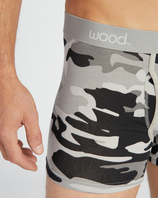 Ghost Camo $|& Wood Underwear 3" Boxer Brief With Fly - SOF Detail