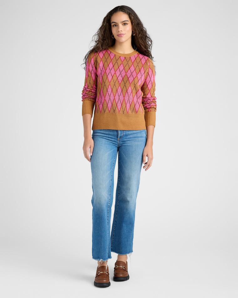 Camel $|& Vigoss Argyle Sweater - SOF Full Front