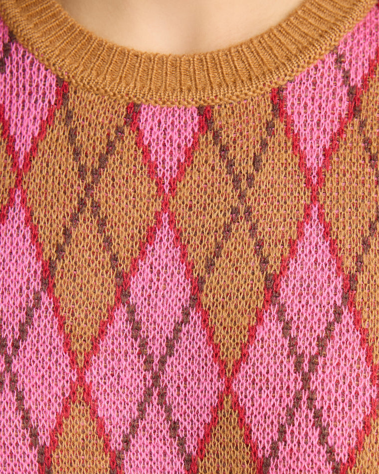 Camel $|& Vigoss Argyle Sweater - SOF Detail