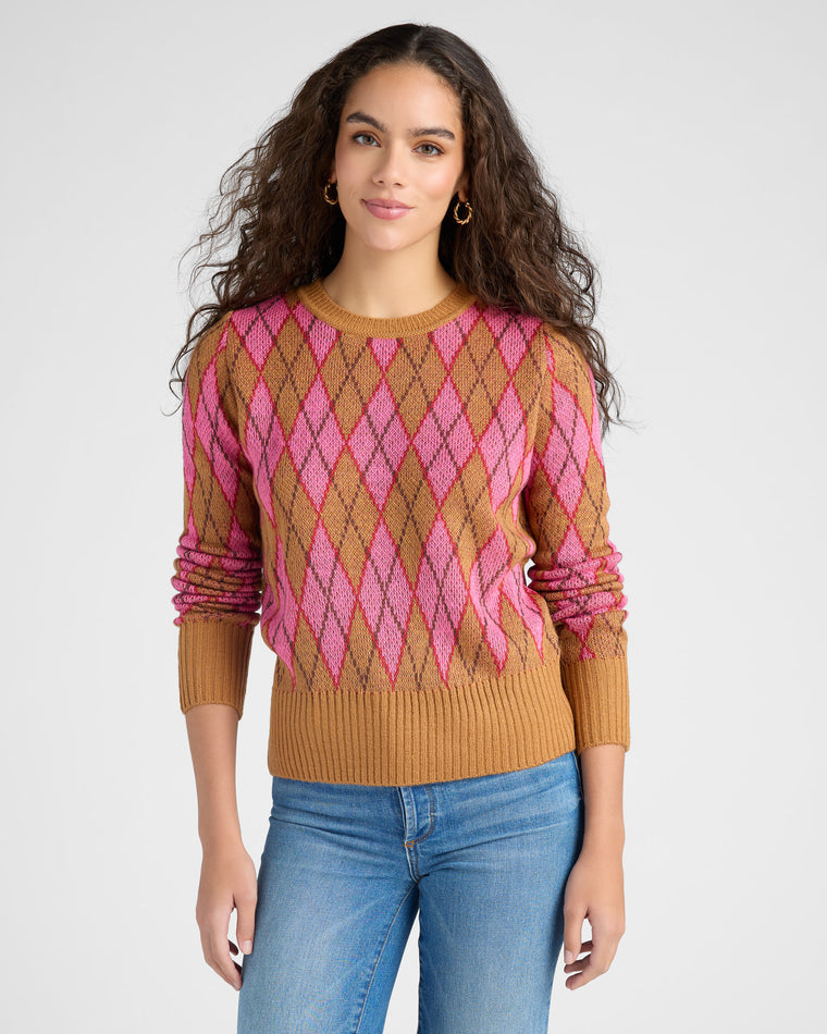Camel $|& Vigoss Argyle Sweater - SOF Front