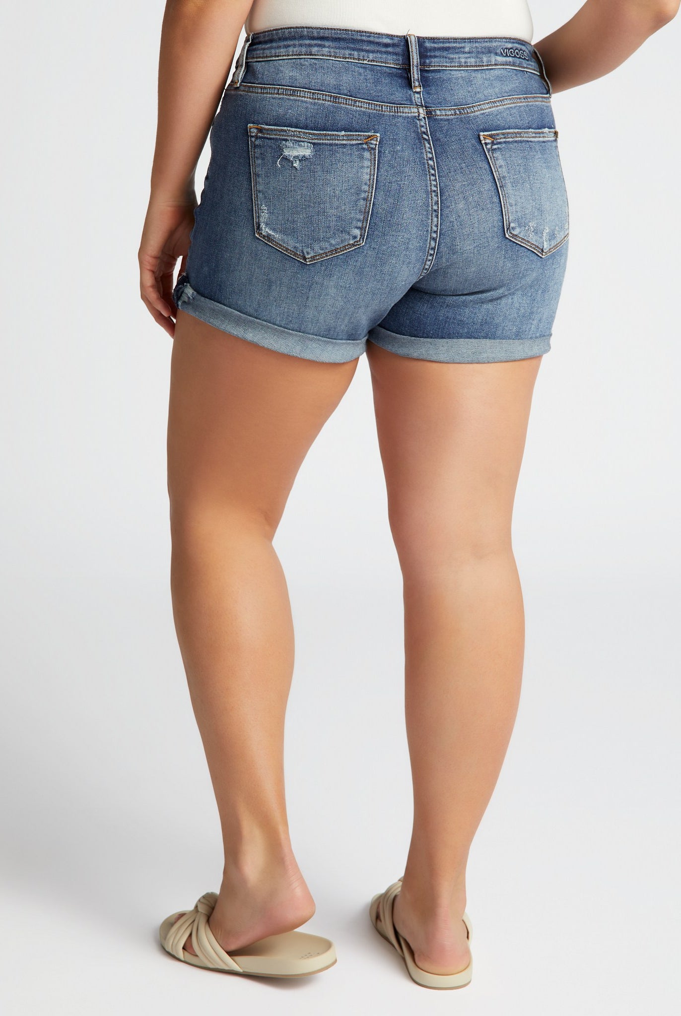 Dark Wash Blue $|& Vigoss Marley Cuffed Short - SOF Back