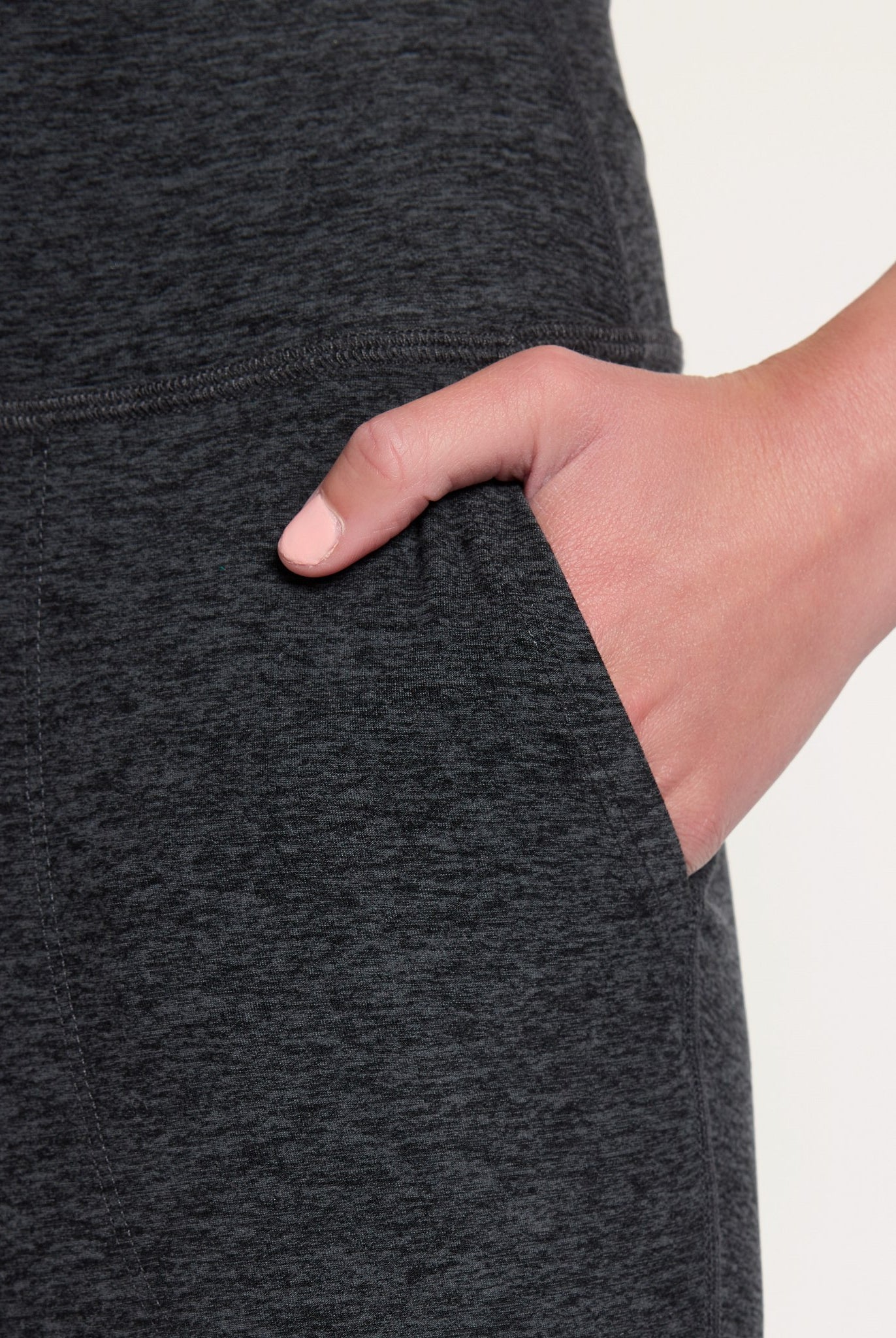 Heather Charcoal $|& Interval FlowHeather Sculpt Motion Jogger - SOF Full Front