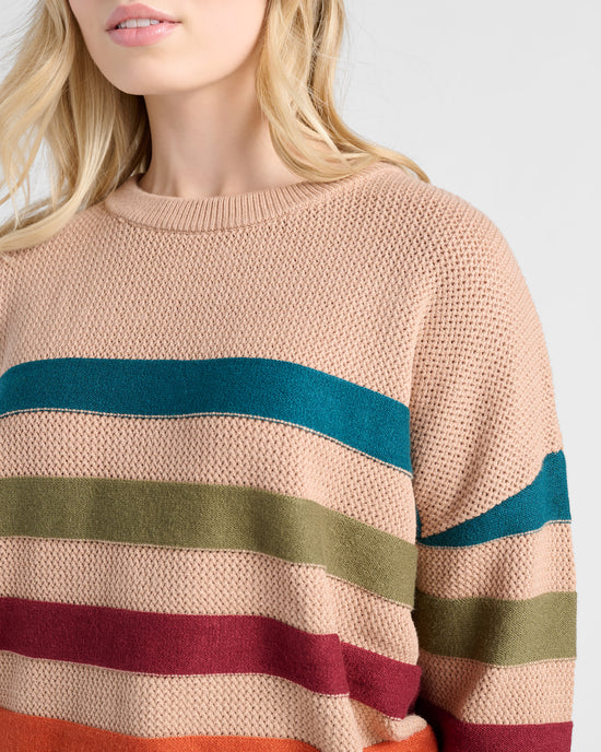 Tan Multi $|& ACOA Multi Color Stripe Sweater - SOF Detail