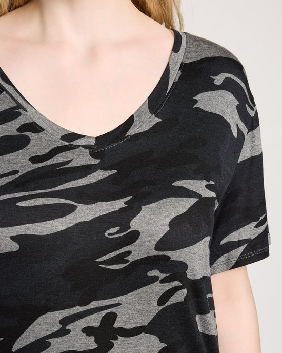 Grey/Black Camo $|& Herizon Escape V-Neck Camo Tee - SOF Full Front