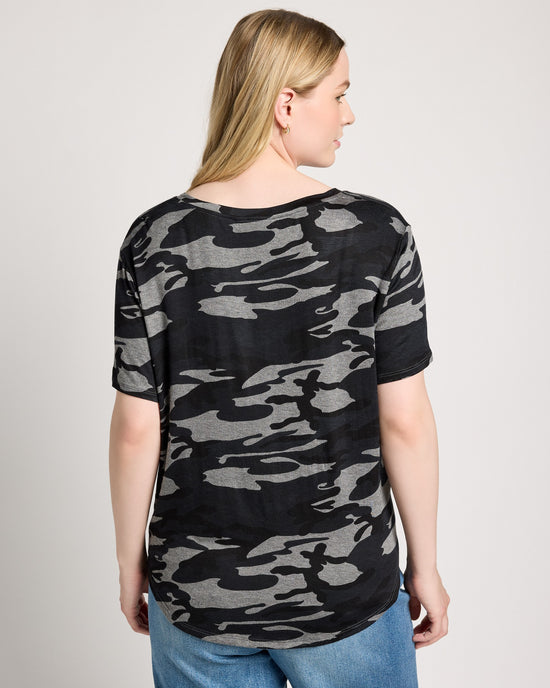Grey/Black Camo $|& Herizon Escape V-Neck Camo Tee - SOF Back