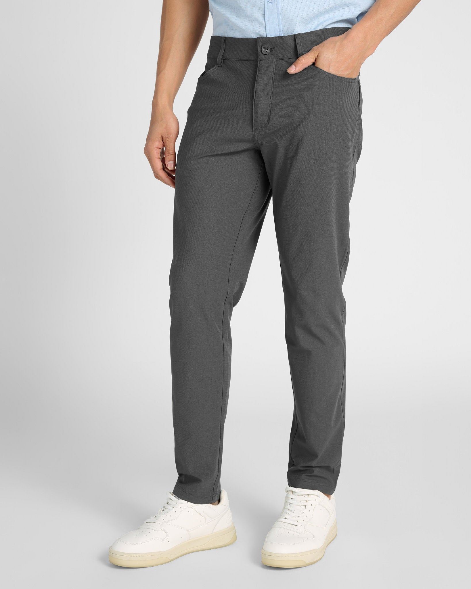 Black/Charcoal $|& Skechers GoWalk Premium 5 Pocket Pant - SOF Front