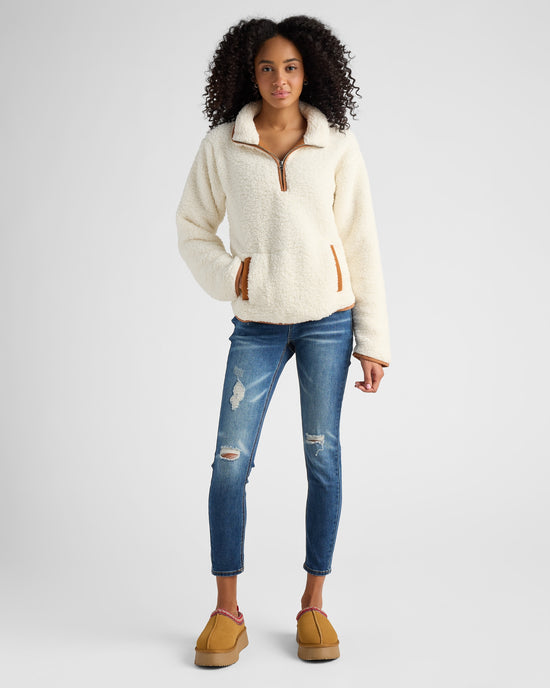 Ivory/Camel $|& SEAS Big Bear Quarter Zip - SOF Full Front