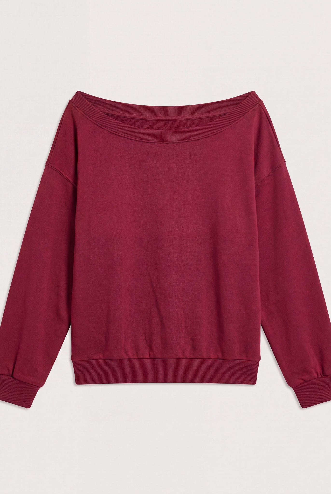 Cabernet $|& SEAS Brooksville One Shoulder Sweatshirt - Hanger Back