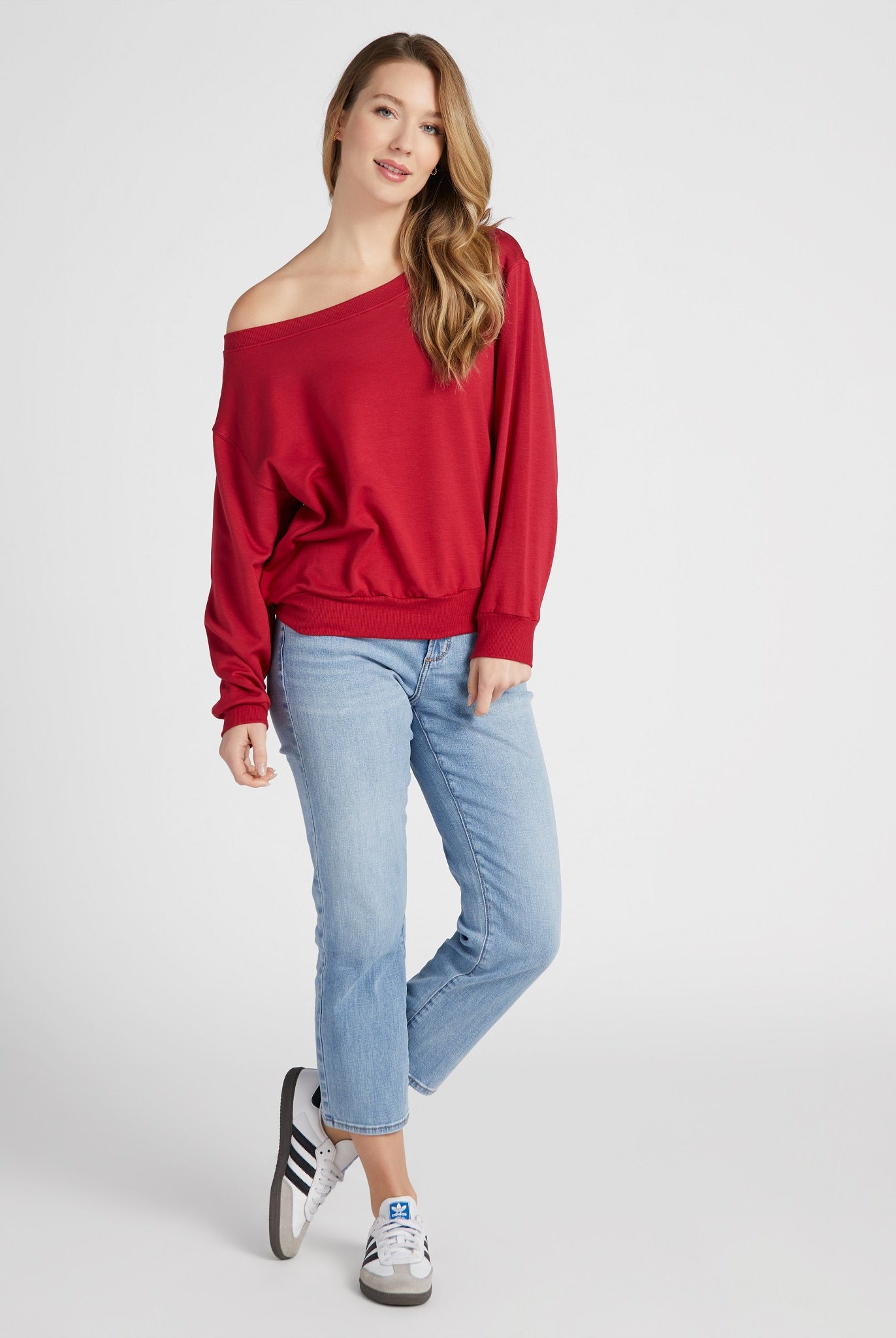 Chili Pepper $|& SEAS Brooksville One Shoulder Sweatshirt - SOF Full Front
