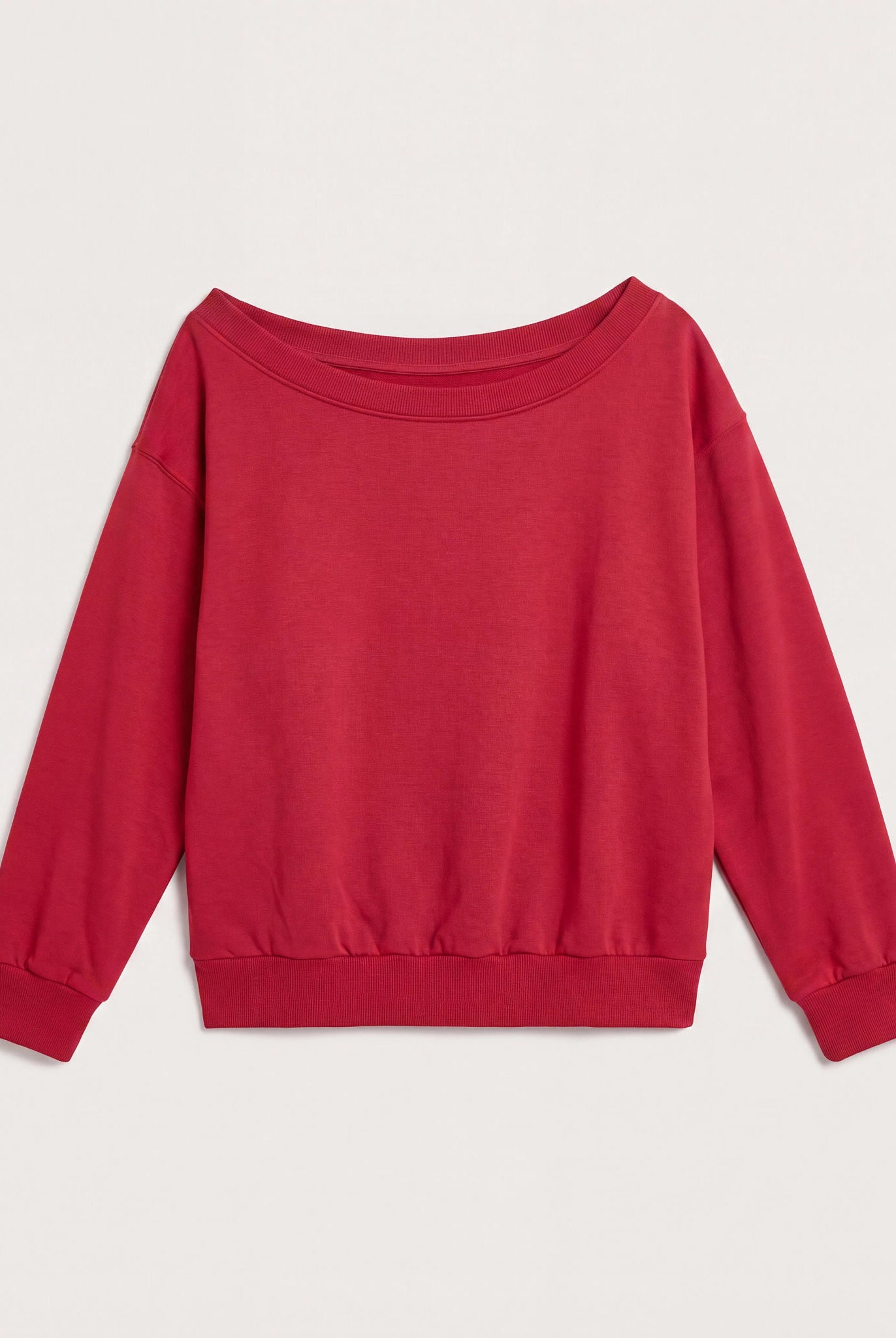 Chili Pepper $|& SEAS Brooksville One Shoulder Sweatshirt - Hanger Detail