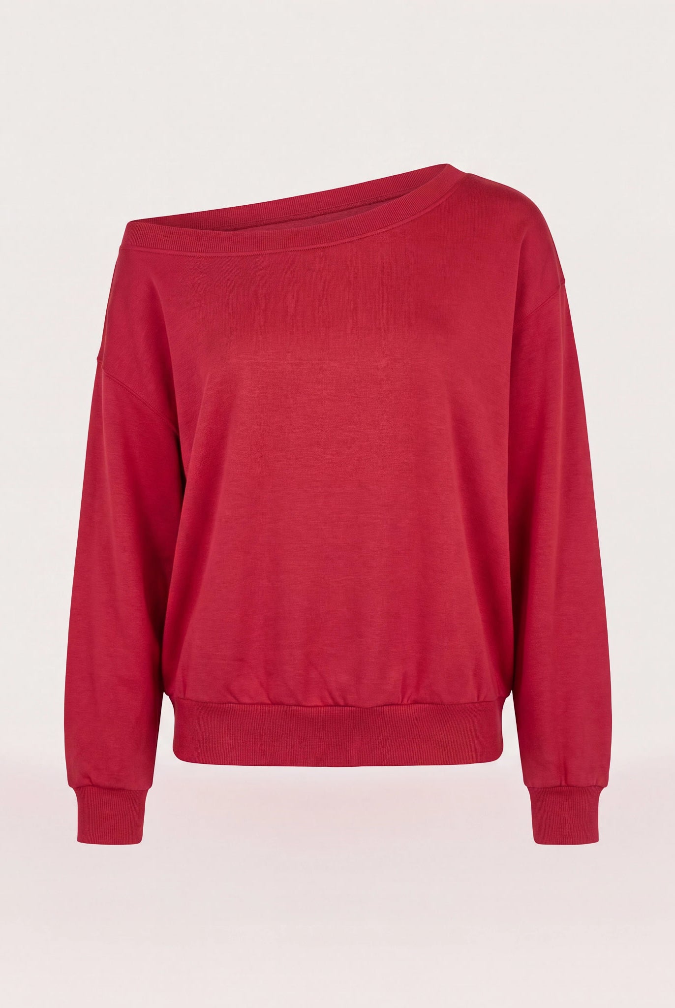 Chili Pepper $|& SEAS Brooksville One Shoulder Sweatshirt - Hanger Detail