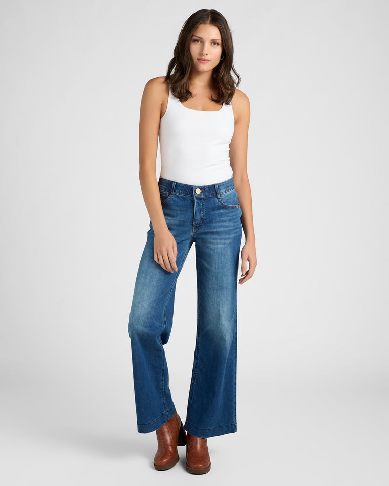 Blue $|& Democracy Absolution Wide Leg Jeans - SOF Full Front