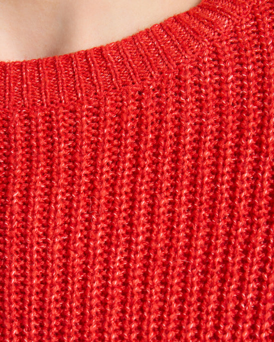Red $|& Cozy CO Ribbed Knit Open Back Pullover - SOF Detail