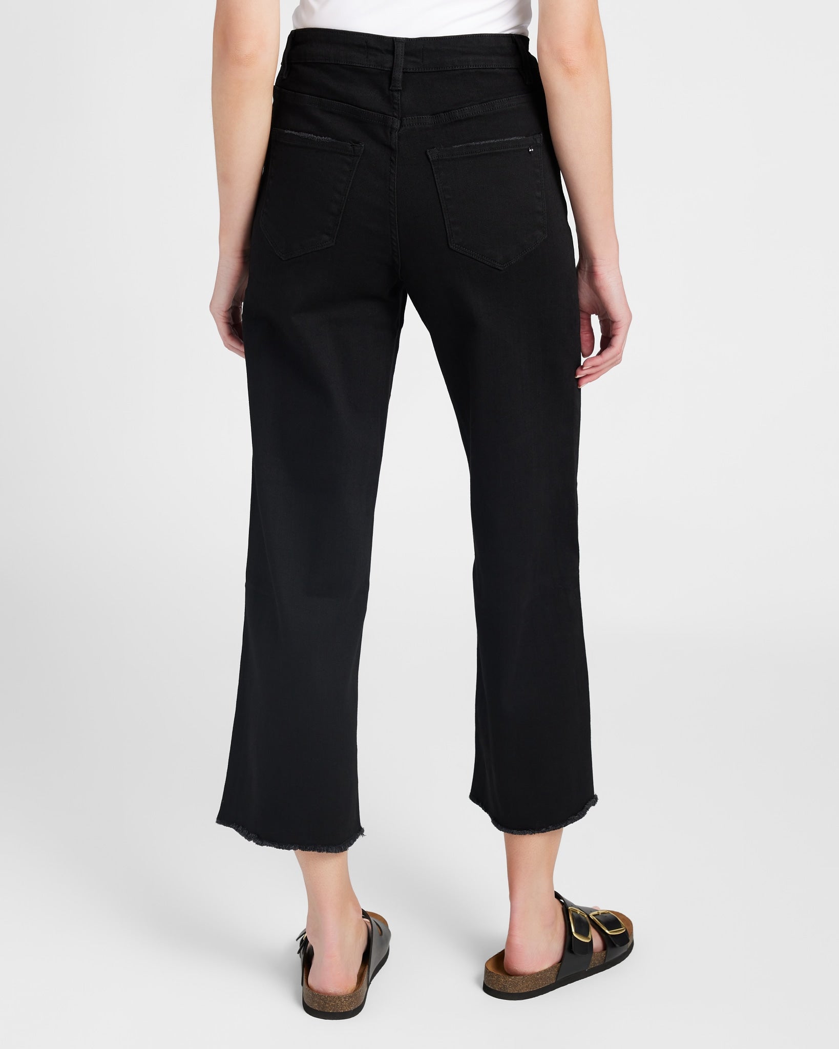 Black Beauty $|& Mica Denim Wide Leg Cropped Jeans - SOF Back