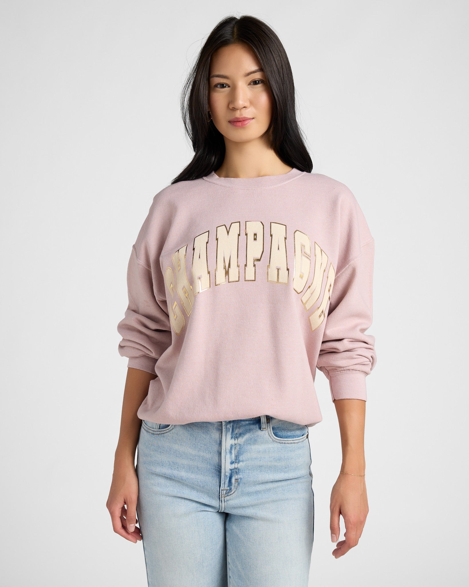 Shadow Pink $|& Project Social T Champagne Sweatshirt - SOF Front