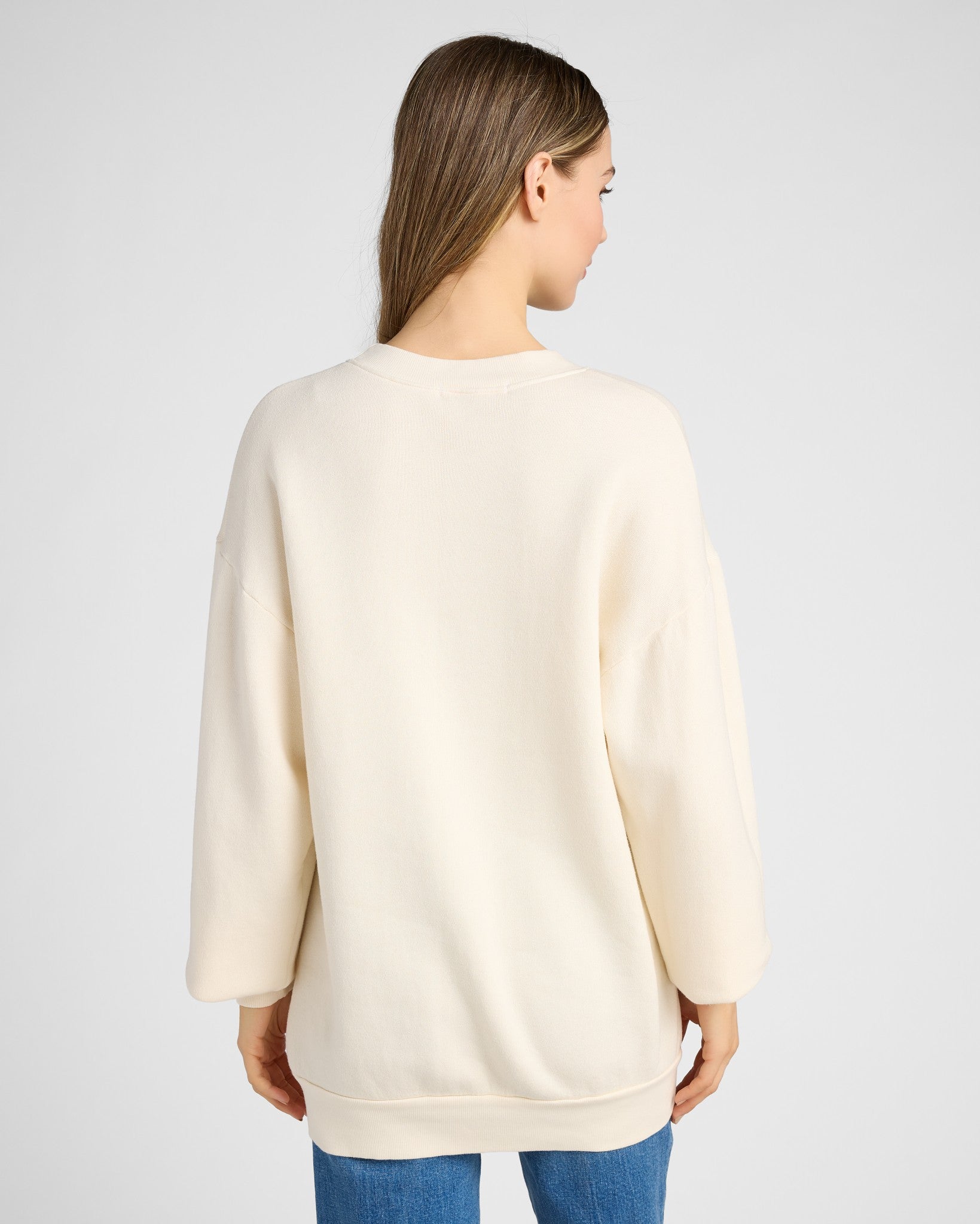 Cozy Cream White $|& Project Social T Wine Eyes Sweatshirt - SOF Back