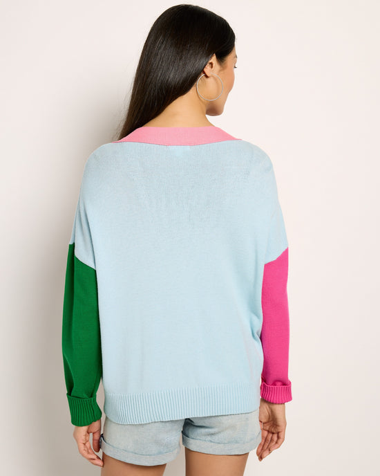 Multi $|& Vigoss Colorblock Cardigan - SOF Back