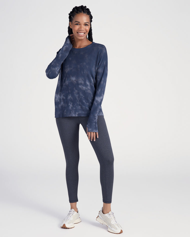 Tonal Black $|& Interval Flex Tie-Dye Pullover - SOF Full Front