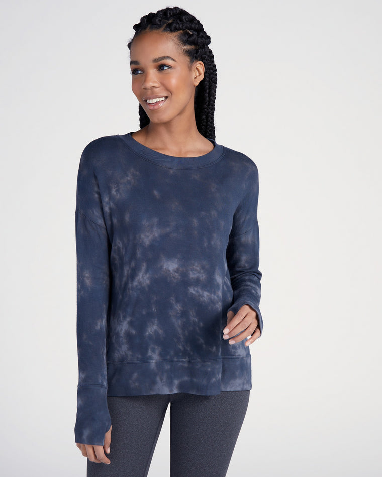Tonal Black $|& Interval Flex Tie-Dye Pullover - SOF Front
