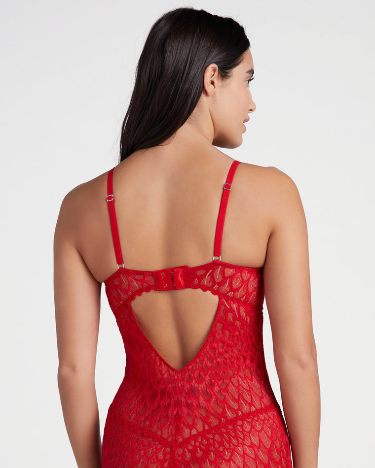 Sweet Red $|& Montelle Lace Bodysuit - SOF Back
