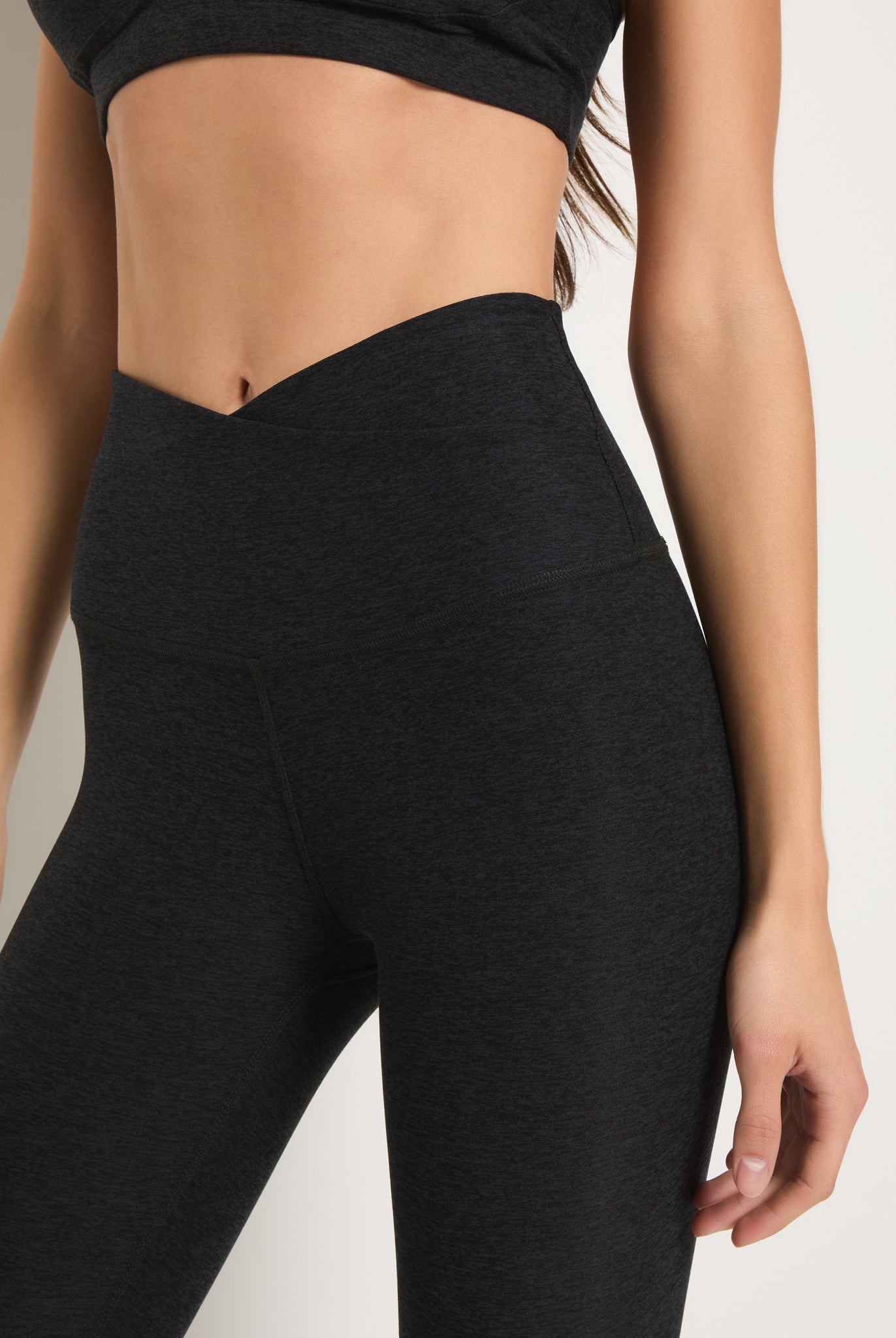 Night Sky $|& Interval FlowHeather Sculpt Crossover Leggings - SOF Full Front