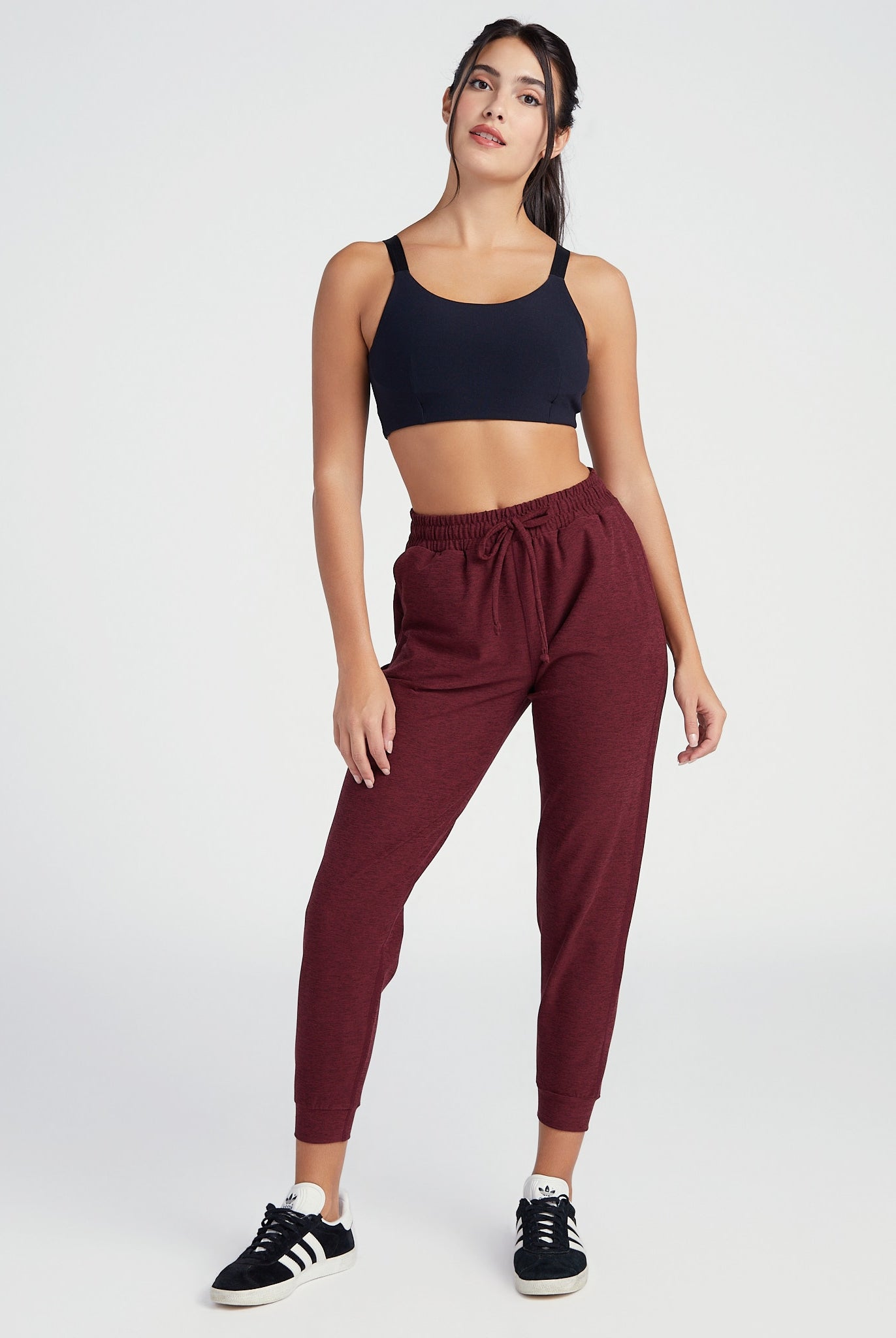 Red Wine $|& Interval FlowHeather Sculpt Highland Jogger - SOF Full Front