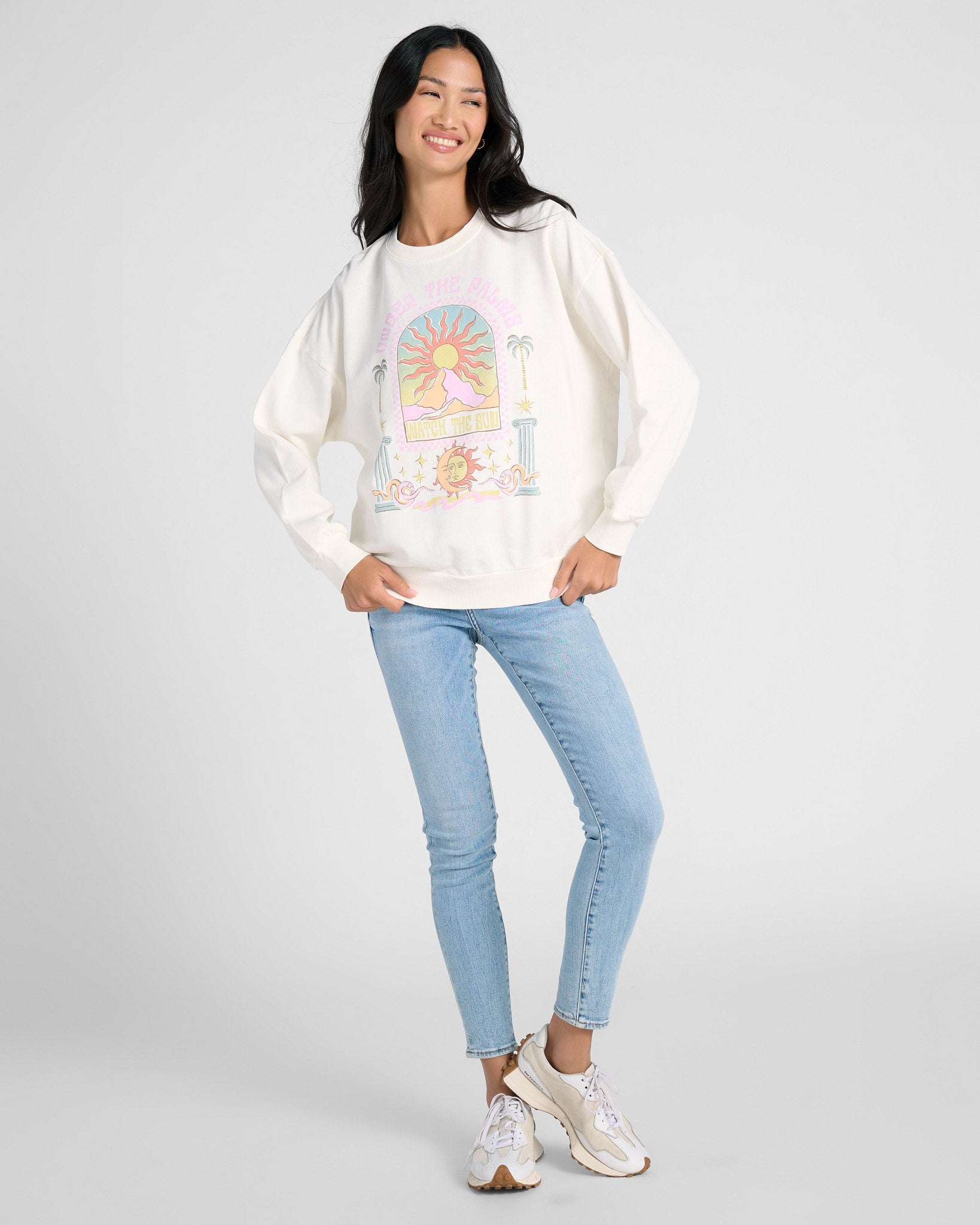 Sea Salt $|& Z Supply Under the Palms Sweatshirt - SOF Full Front