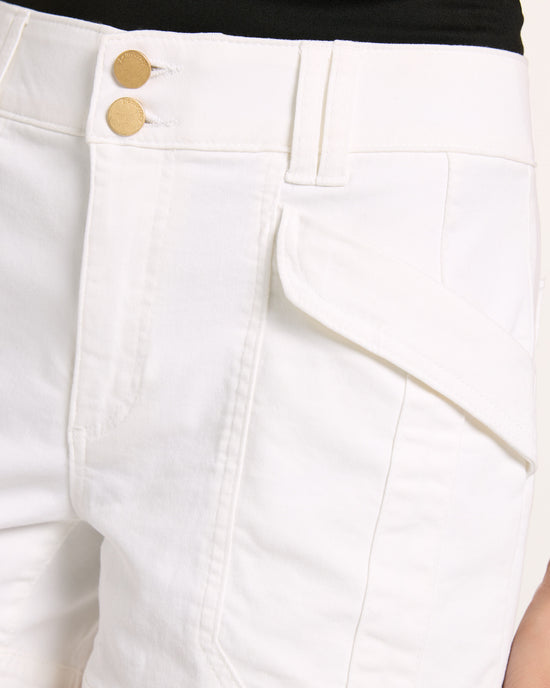White $|& Democracy Double Button Utility Short - SOF Full Front