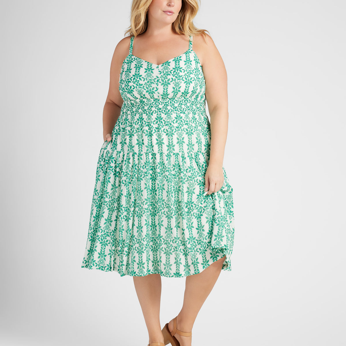 Plus Size Floral Midi Dress