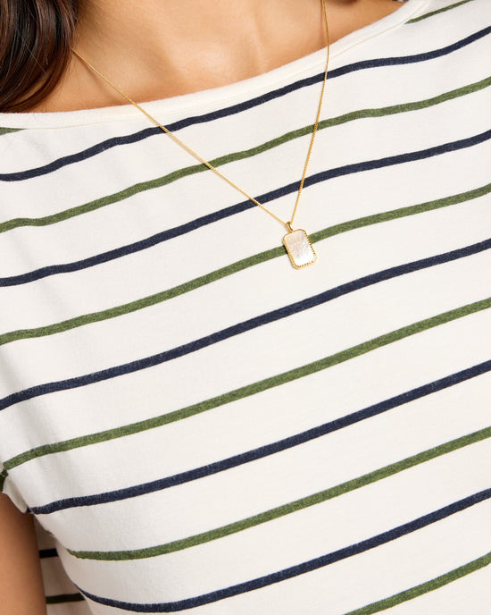 Natural/Nymph/Indin $|& SEAS Brentwood Boat Neck Stripe Top - SOF Full Front