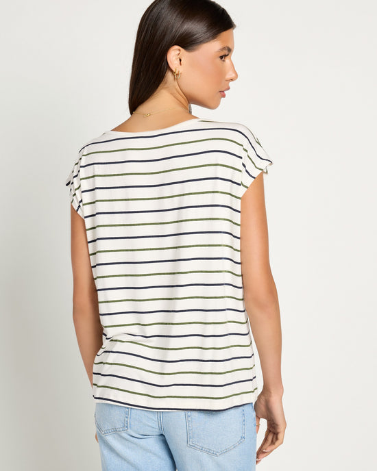 Natural/Nymph/Indin $|& SEAS Brentwood Boat Neck Stripe Top - SOF Back