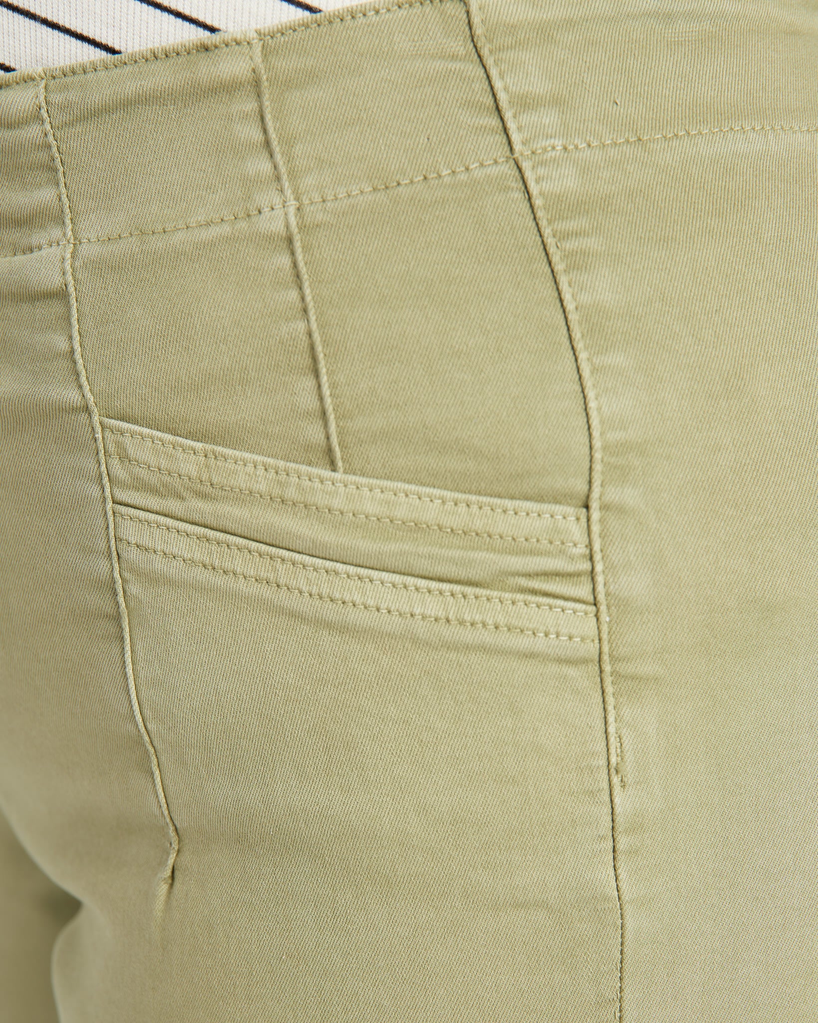 Olive $|& Mica Denim High Rise Wide Leg Pants - SOF Detail