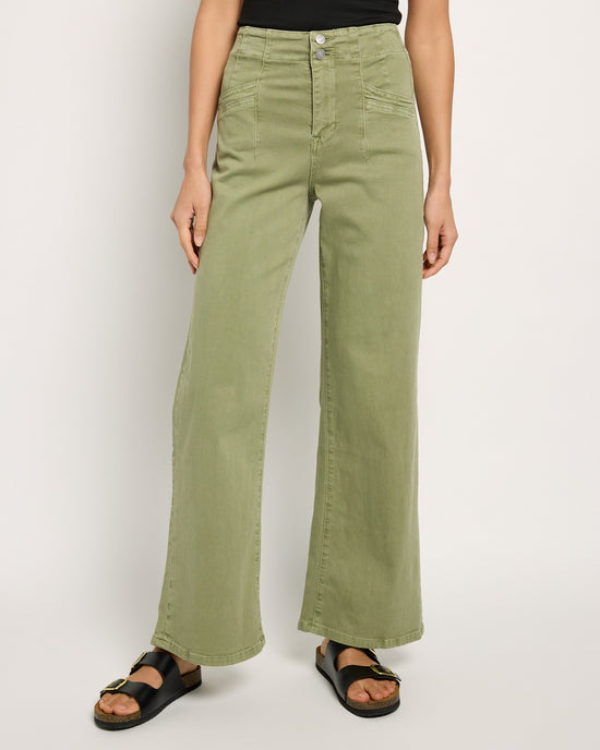 Olive $|& Mica Denim High Rise Wide Leg - SOF Front