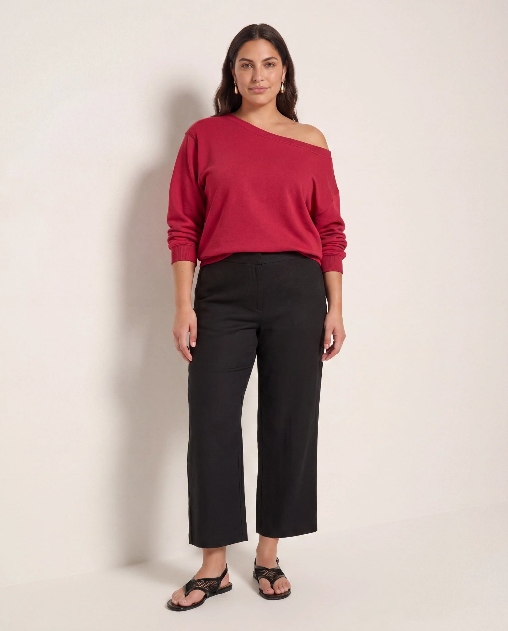 Chilli Pepper $|& SEAS Brooksville One Shoulder Sweatshirt - UGC On Fig