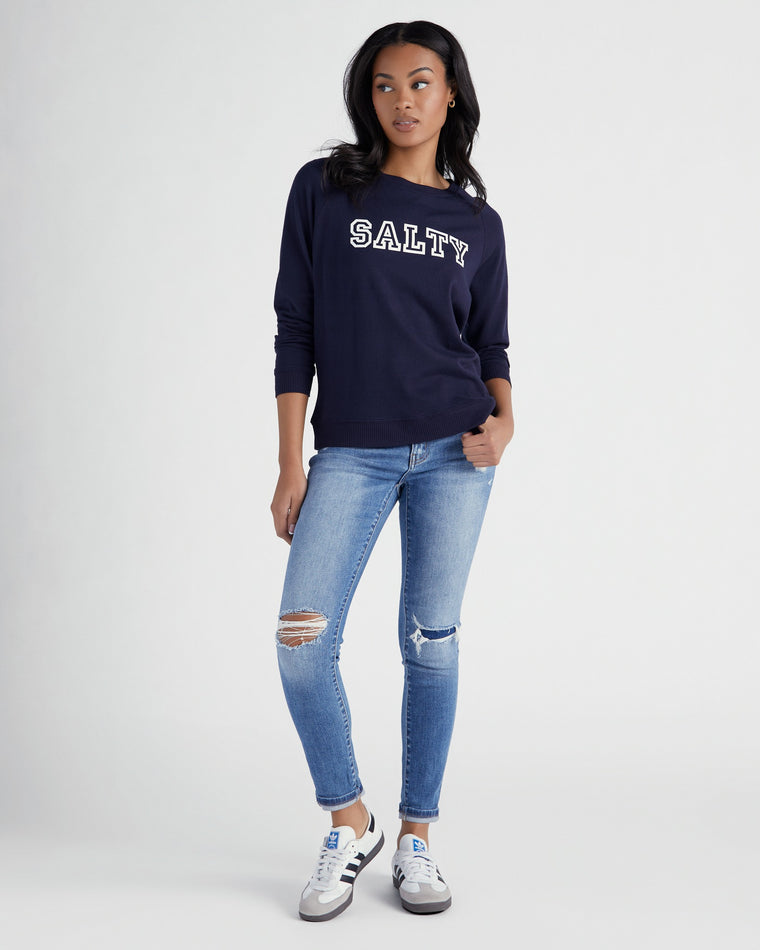 Navy $|& SEAS Salty Hacci Graphic Crew - SOF Full Front