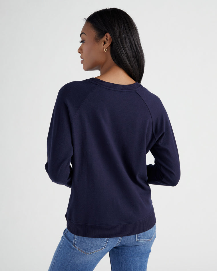 Navy $|& SEAS Salty Hacci Graphic Crew - SOF Back