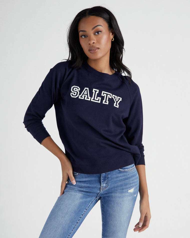 Navy $|& SEAS Salty Hacci Graphic Crew - SOF Front