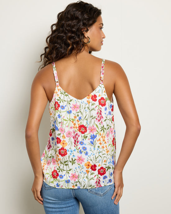 White Red $|& Skies Are Blue Double Strap Floral Printed Cami - SOF Back