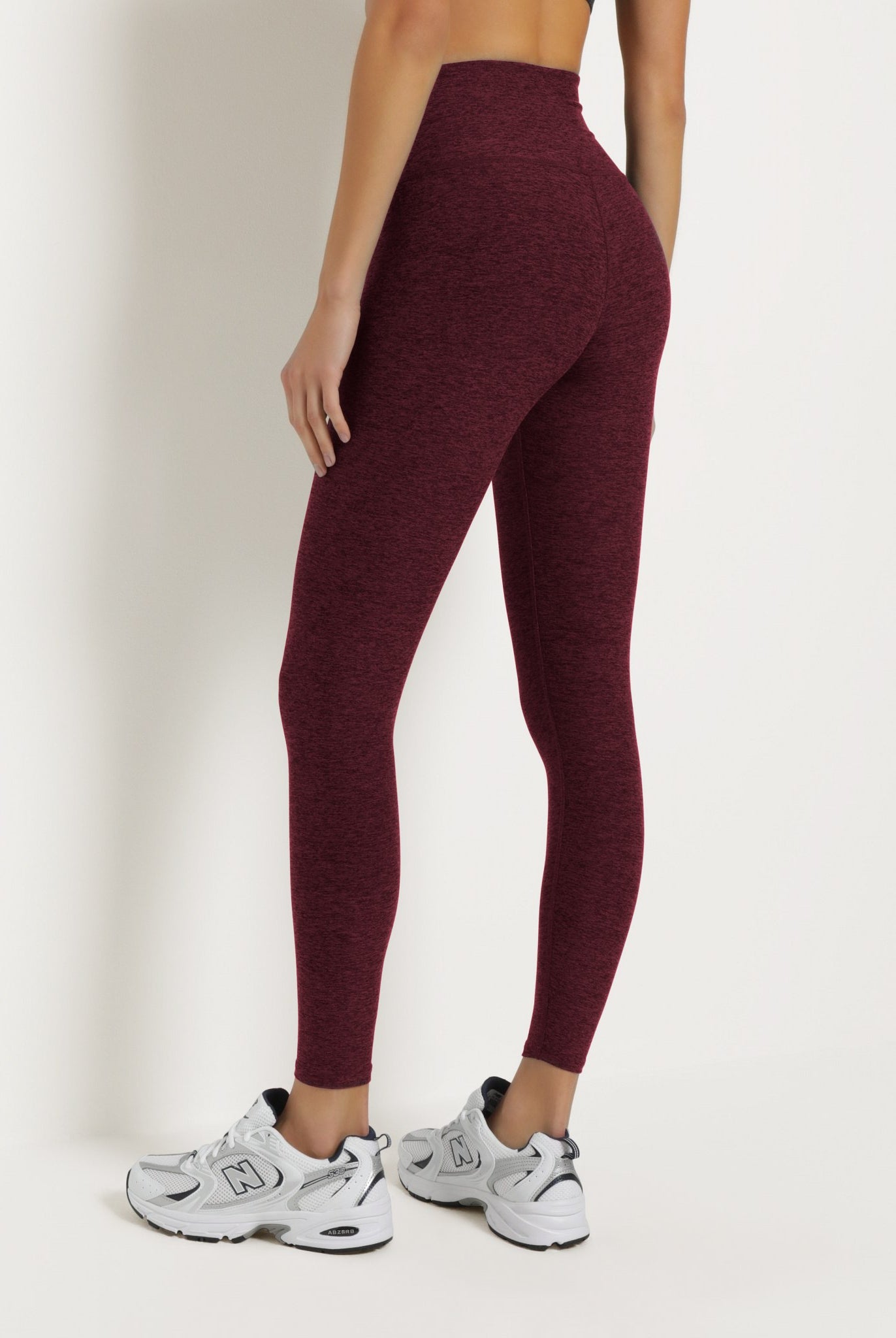 Red Wine $|& Interval FlowHeather Sculpt Crossover Leggings - SOF Back