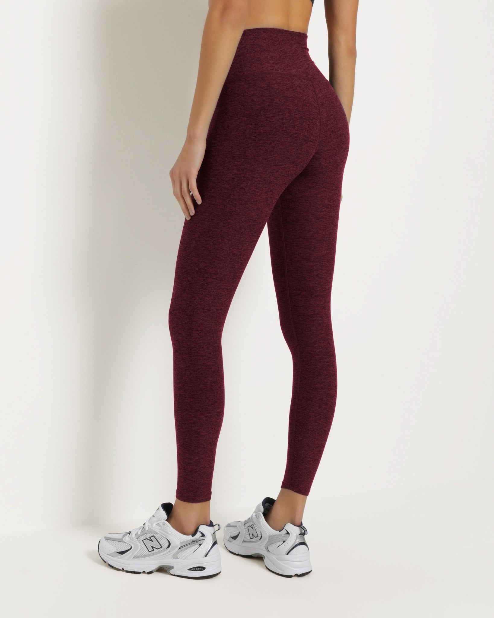 Red Wine $|& Interval FlowHeather Sculpt Crossover Leggings - SOF Back