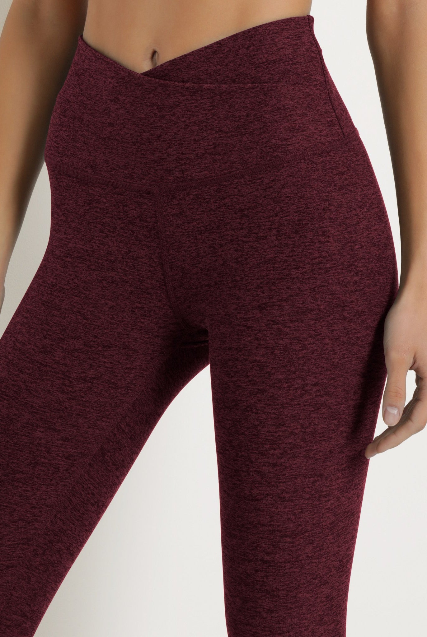 Red Wine $|& Interval FlowHeather Sculpt Crossover Leggings - SOF Full Front