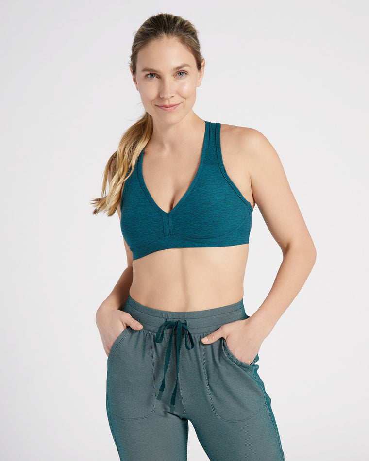 Deep Ocean $|& Interval FlowHeather Sculpt Enhearten Bra - SOF Front