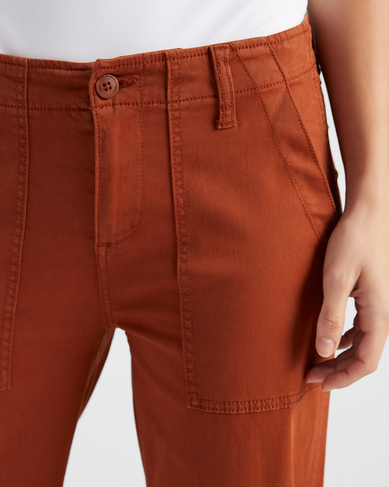 Burlywood $|& Liverpool Cargo Wide Leg Crop Pant - SOF Detail