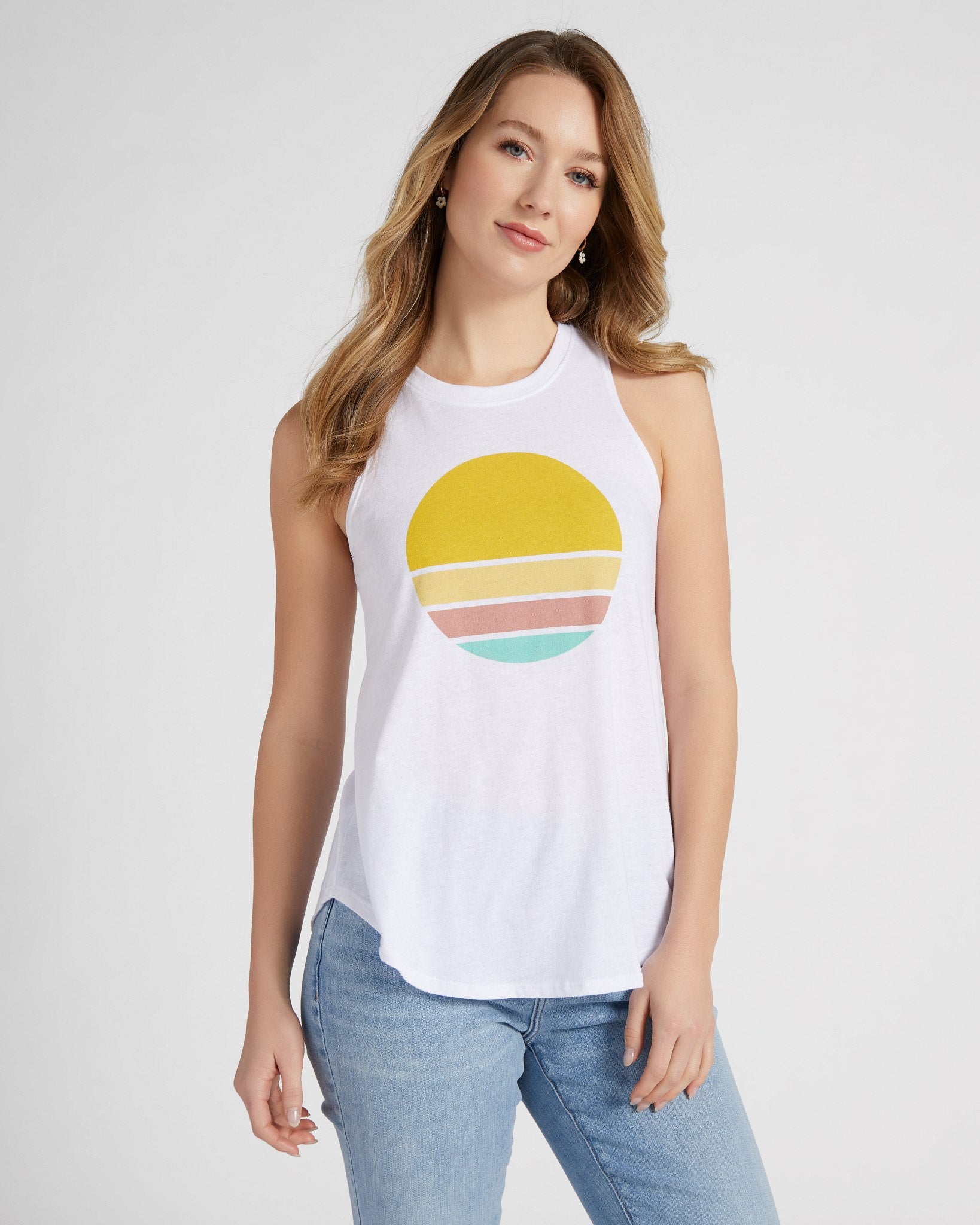 White $|& SEAS Sunny Logo Graphic Tank - SOF Front
