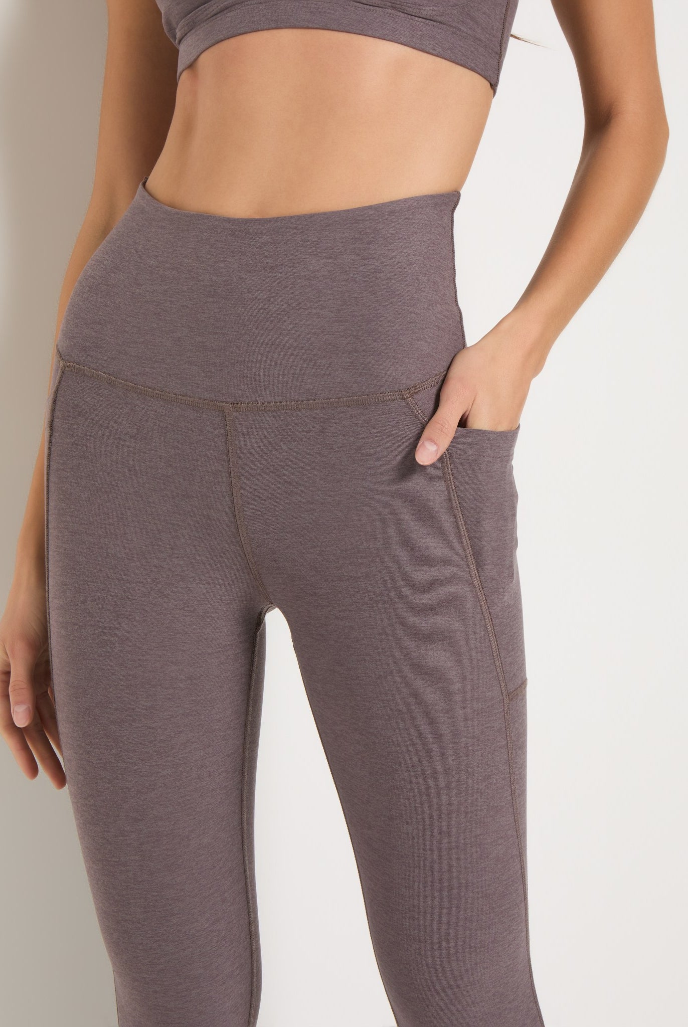 Heather Nightshade $|& Interval FlowHeather Sculpt Pocket Legging - SOF Full Front