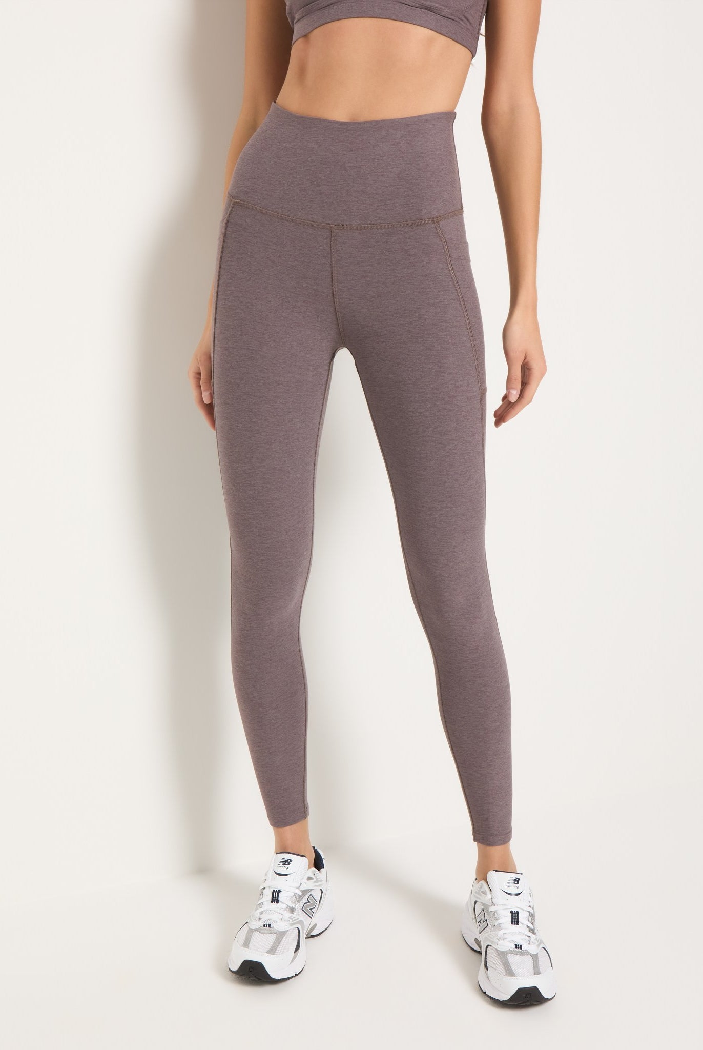 Heather Nightshade $|& Interval FlowHeather Sculpt Pocket Legging - SOF Front