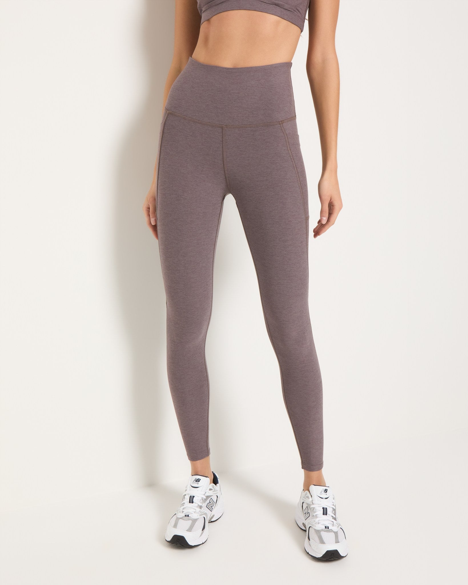 Heather Nightshade $|& Interval FlowHeather Sculpt Pocket Legging - SOF Front