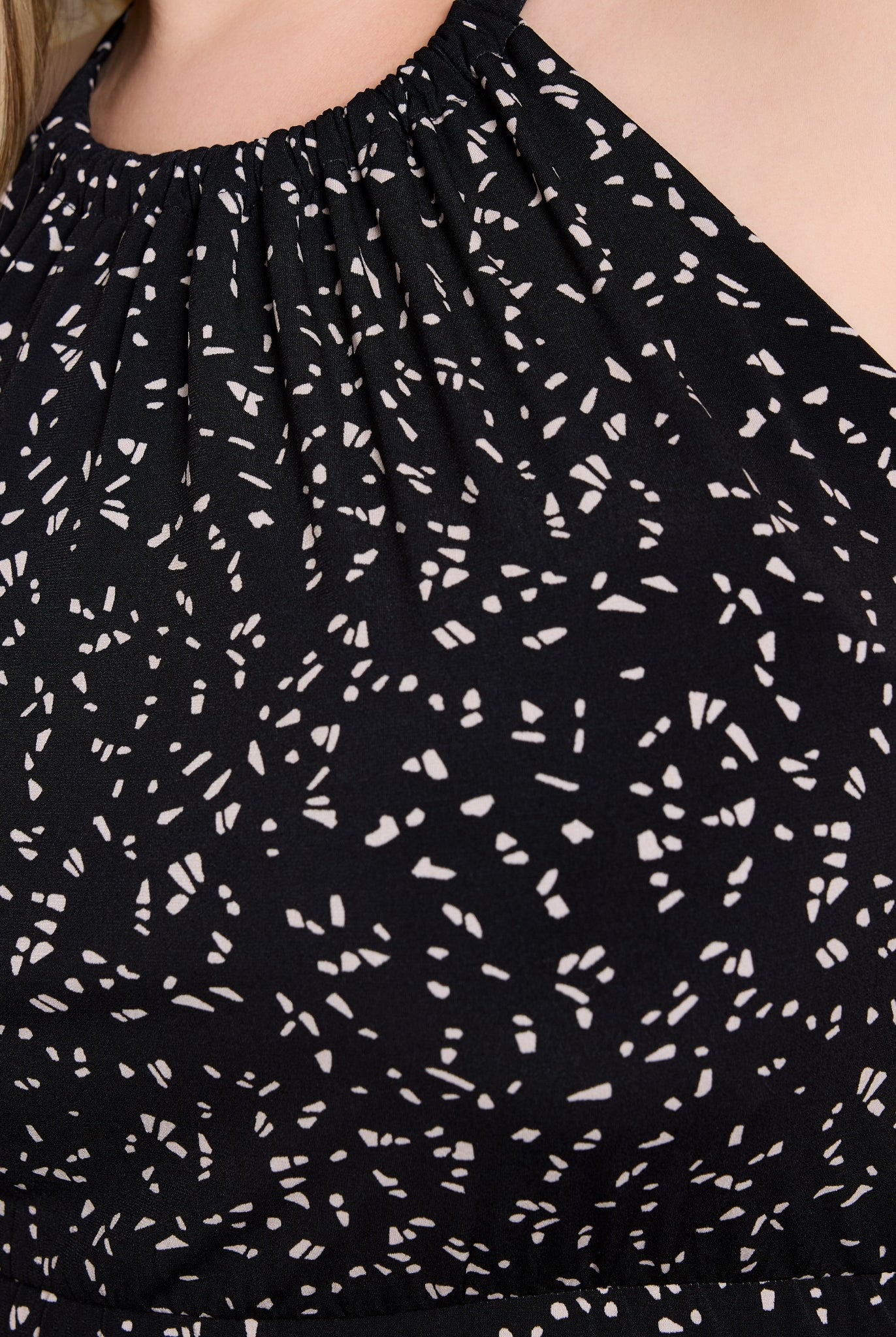 Black Taupe Print $|& Gilli Plus Halter Neck Elastic Waist Maxi Dress - SOF Full Front