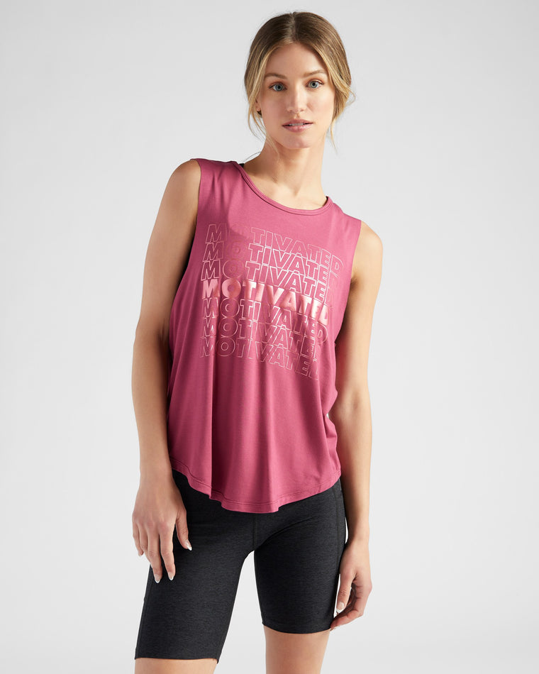 Red Plum $|& Interval Motivated Graphic Tank - SOF Front